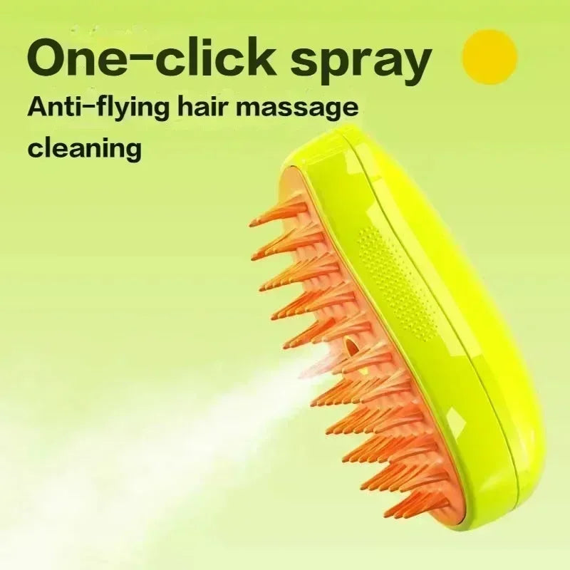 Dog Cat Steamy Brush Steam Brush Electric Sprayer for Massage Pet Grooming Tool Shedding 3 in 1 Electric Sprays Massage Combs Pi-Mart