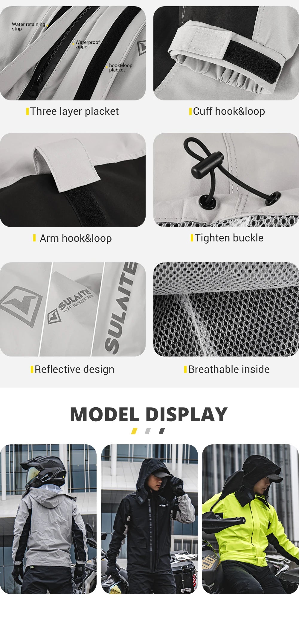 Motorcycle Raincoat Suit Rainstorm Prevention Jacket Pants Camping Hiking Fishing Raincoat Moto Raincoat Motorcyclist Rider Rain Pi-Mart