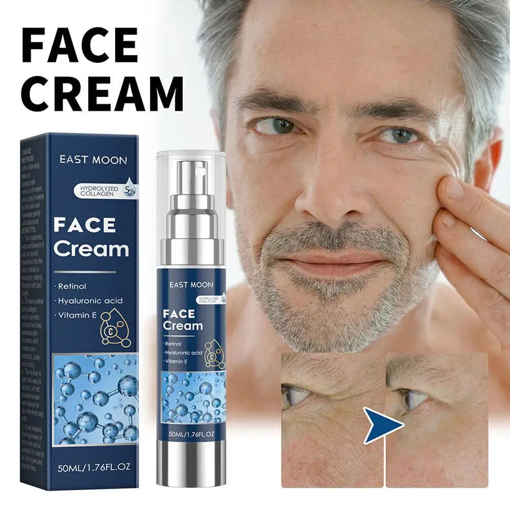 Retinol Face Cream for Men Firming Lifting Brightening Fade Fine Lines Anti Puffiness Moisturizing Nourishing Facial Skin Care Pi-Mart