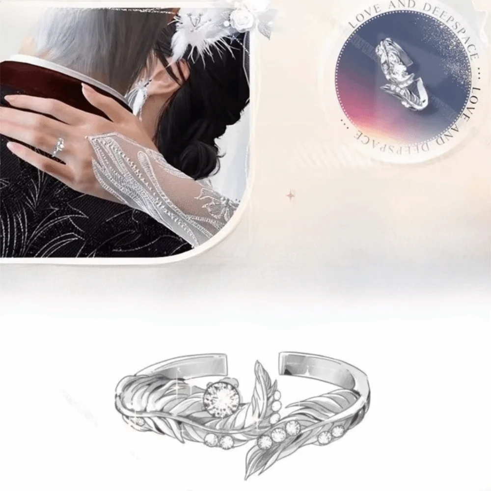 Gift Copper Love And Deepspace Ring Xavier Zayne Wedding Ring Caleb Game Prop Adjustable Rings Cosplay Pi-Mart