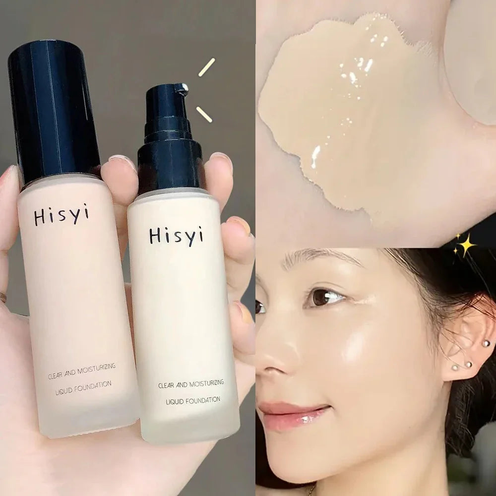 Liquid foundation naturally covers flaws without sticking powder, plain face cream, transparent foundation, conceals blemishes LadyShow.Store