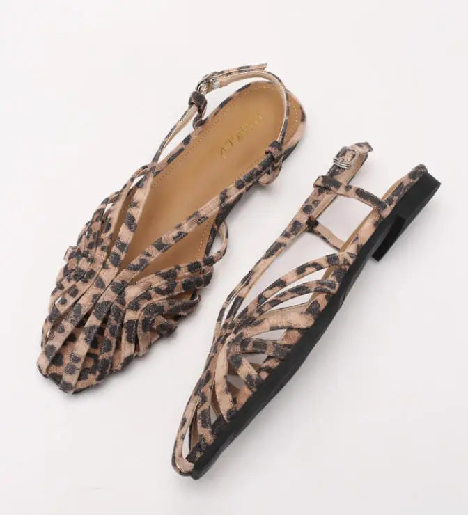 ZAROY Narrow Band Women Flat Sandals Large Size Designer Brand Banquet Wedding Shoes Summer Hollow Beach Gladiator Sandalias LadyShow.Store