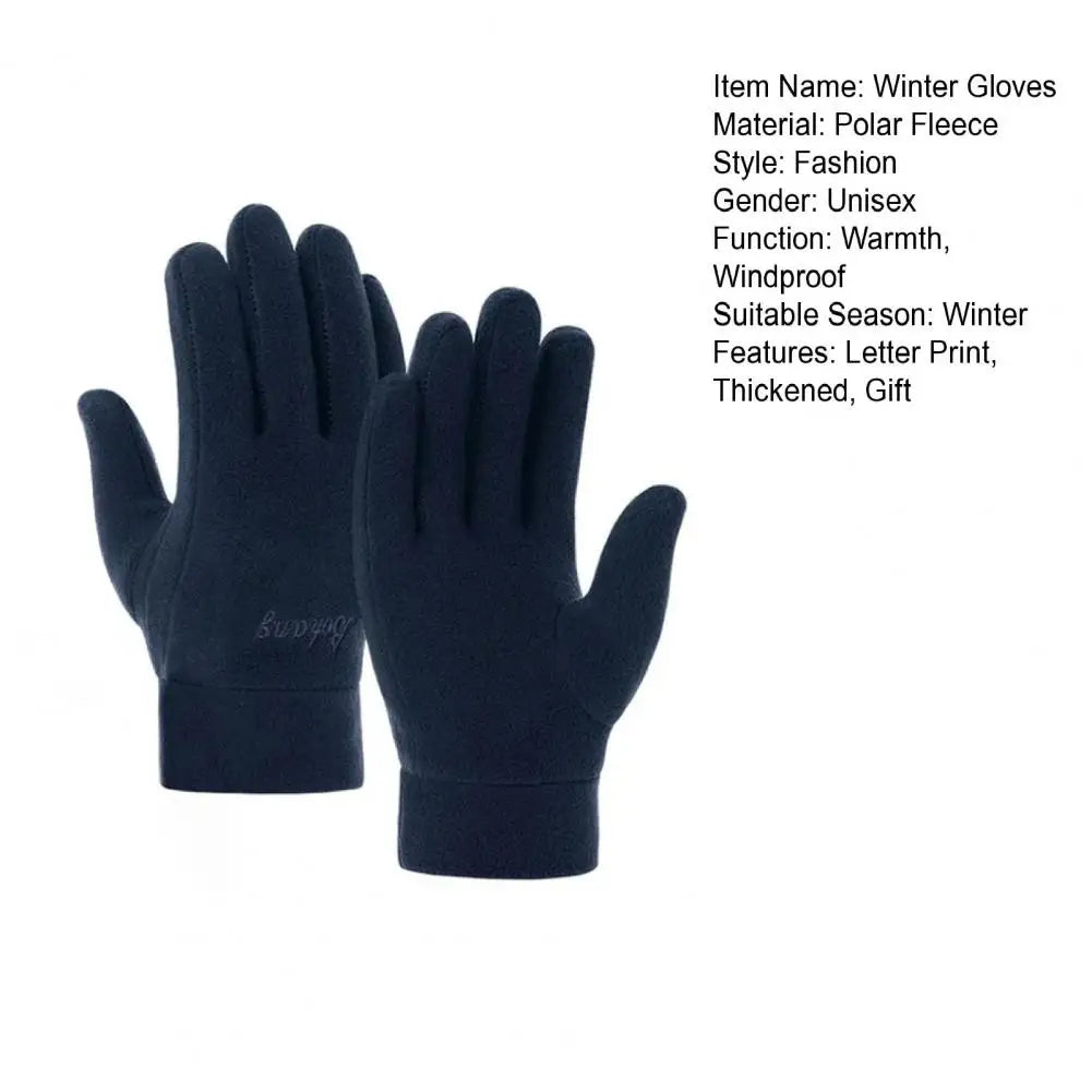 1 Pair Winter Polar Fleece Gloves Men Women Warm Outdoor Cycling Driving Gloves Windproof Non-Slip Soft Thickened Male Gloves Pi-Mart