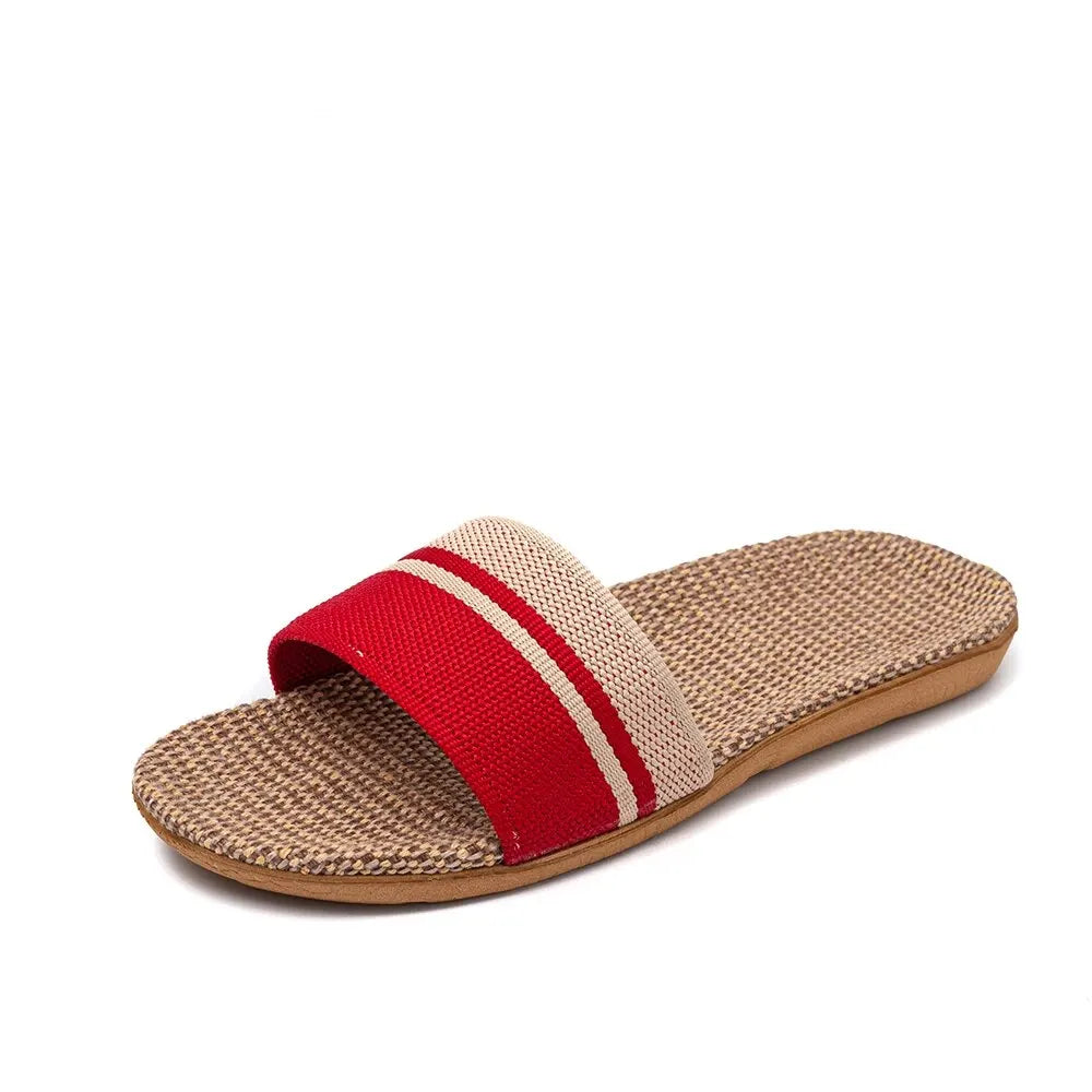 Summer Women Slippers Anti-Slip Home Slippers Lightweight Shoes Women Indoor Linen Slippers Soft Shoes LadyShow.Store