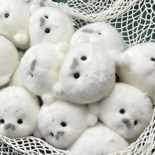 Fashion Accessory White Little Seal Blue Devil RayKeychain Marine Life Car Key Accessories Animal Doll Seal Toy Pendant Pi-Mart
