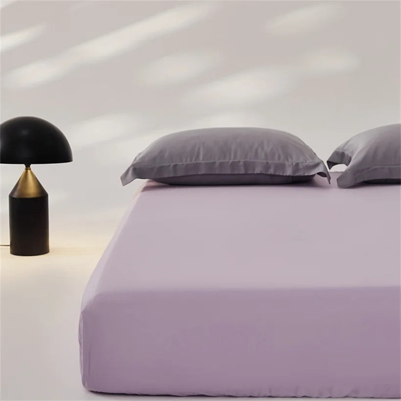 3pcs Set 100% Mulberry Silk Bed Sheet Set with 1pc Fitted Sheet and 2pcs Pillowcase Mattress Cover for Double King Queen Size LadyShow.Store