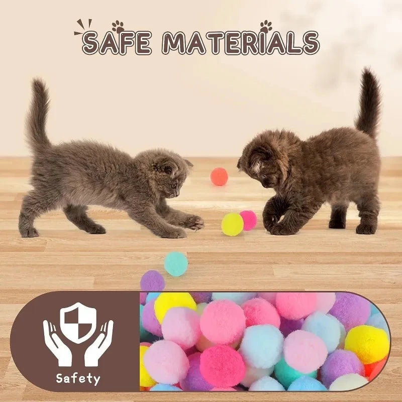 Cat Toys Interactive Launch Training Toy For Pet Kitten Creative Mini Shooting Gun Games Stretch Plush Ball Toys Pet Supplies Pi-Mart