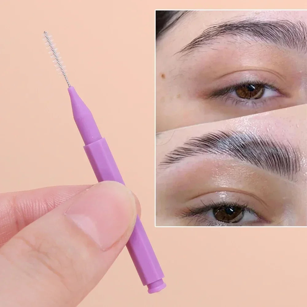 10/50PS Portable Mini Eyebrow Brushes Disposable Eyelash Brow Lifting Brush Applicators Lash Extension Comb Beauty Makeup Tools Tri Light Beauty