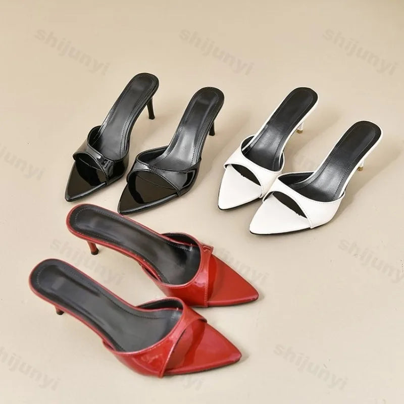 Women's High Heels Summer Slippers Women Sandals Fashion Classic Pointy Open Toe Stiletto Heels Sexy 2025 High-heeled Slippers LadyShow.Store