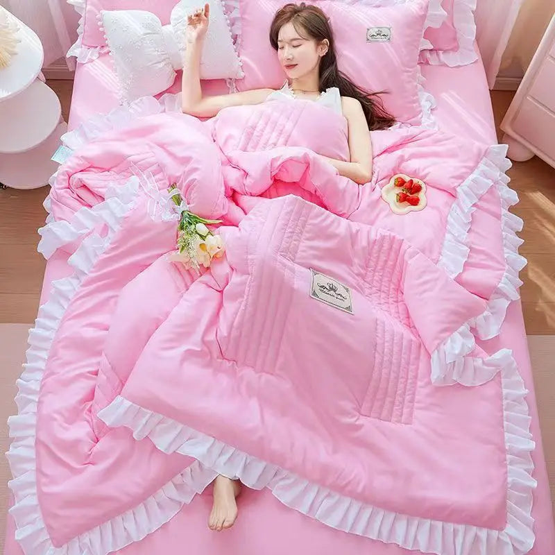 Summer Quilted Blanket Comforter Duvet Cover for Single Double Bed Air Condition Quilt Student Car Kids Adult Bed Cover Bedding Pi-Mart