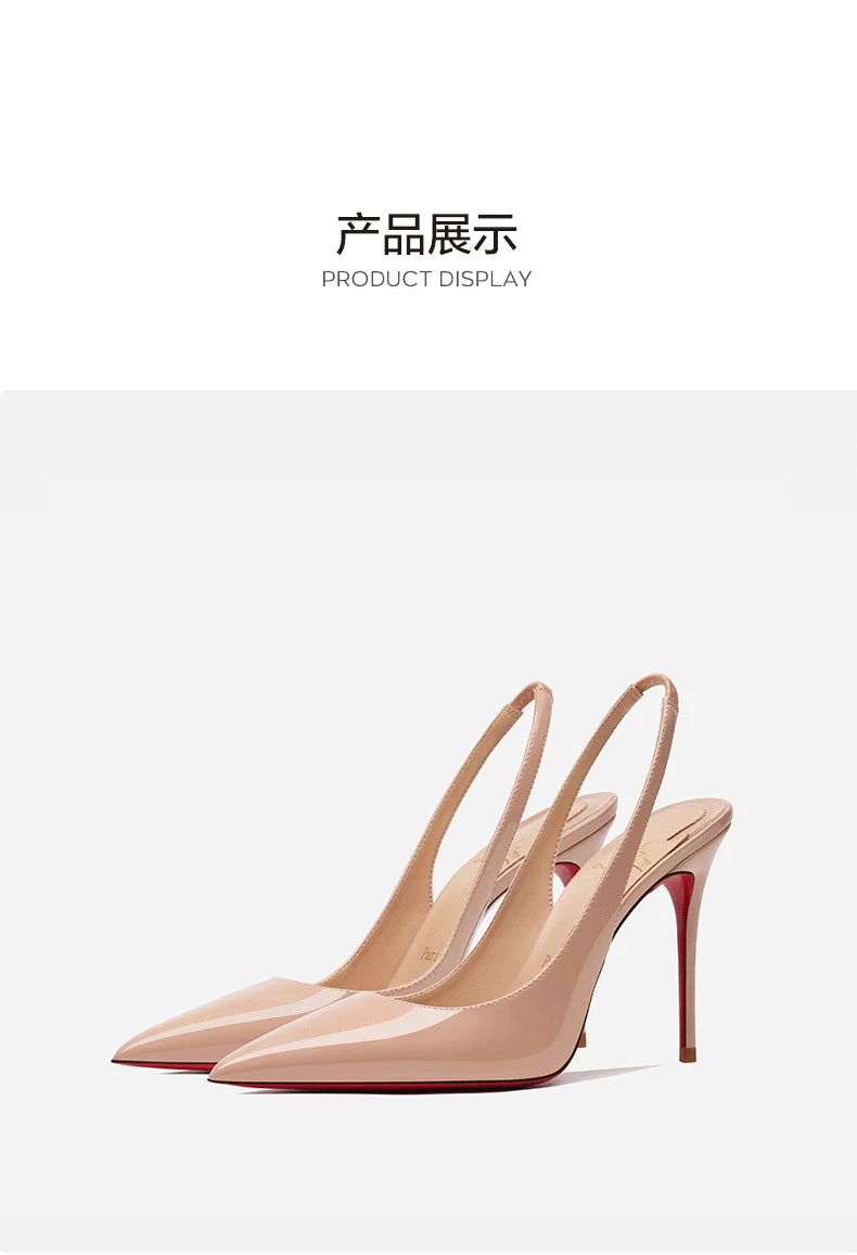 Heeled sandals Red Shiny Bottoms Naked color luxury Hollow 2026 New Elegant High Heels Sexy Slingbacks Ladies Shoes Women shoes Pi-Mart