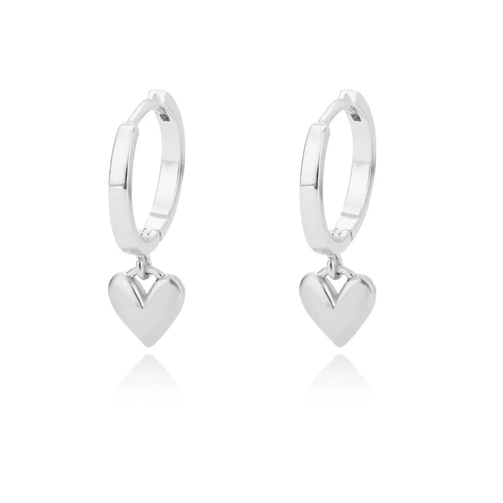Hollow Zircon Heart Earrings For Women Stainless Steel Gold Color Heart Earring Luxury Wedding Couple Jewelry Gift Free Shipping Pi-Mart