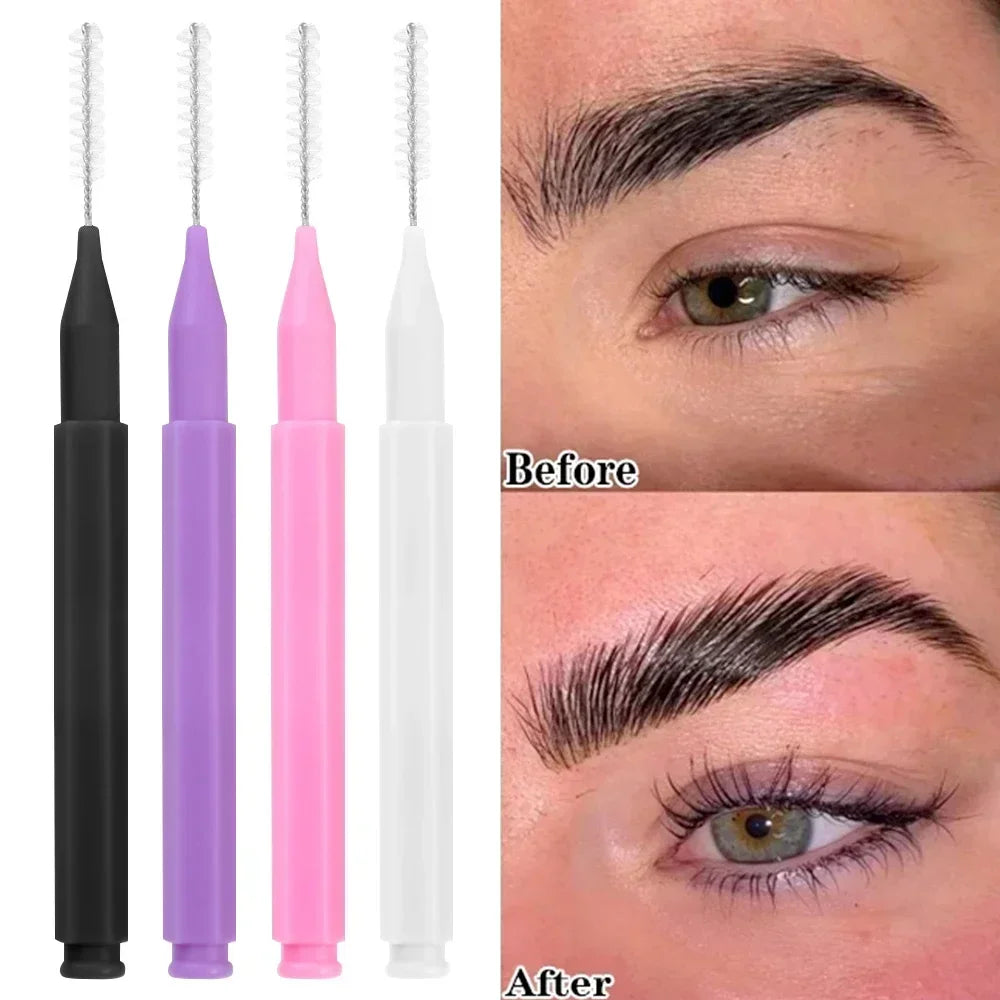 10/50PS Portable Mini Eyebrow Brushes Disposable Eyelash Brow Lifting Brush Applicators Lash Extension Comb Beauty Makeup Tools Tri Light Beauty