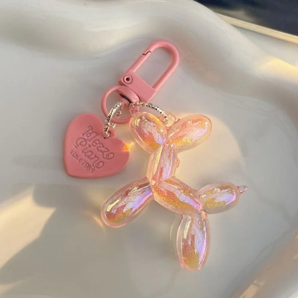 Cute Acrylic Cartoon Balloon Dog Keychains for Women Y2K Bag Pendant Couple Car Key Chains Jewelry Gift Decoration Accessories Pi-Mart
