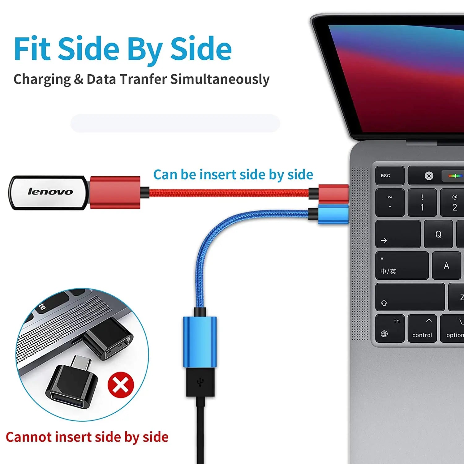 USB-C to USB Adapter, USB-C Male to USB Female OTG Data Cable, Suitable for MacBook Pro/Air, iPhone 16 Pro Max/16 Plus/16e/15 Pi-Mart