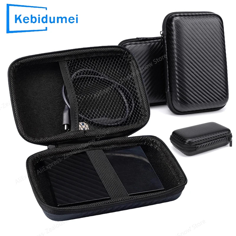 Portable Eva Storage Bag for External M.2 Hard Drive/Earphone/Data Line HDD Case Black Hard Disk Case HDD Storage Protection Bag Pi-Mart