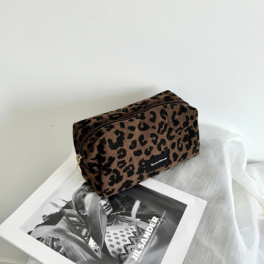 Unique Leopard Print Makeup Bag • Large-Capacity Cosmetic Organizer • Lipstick Storage Pouch Pi-Mart