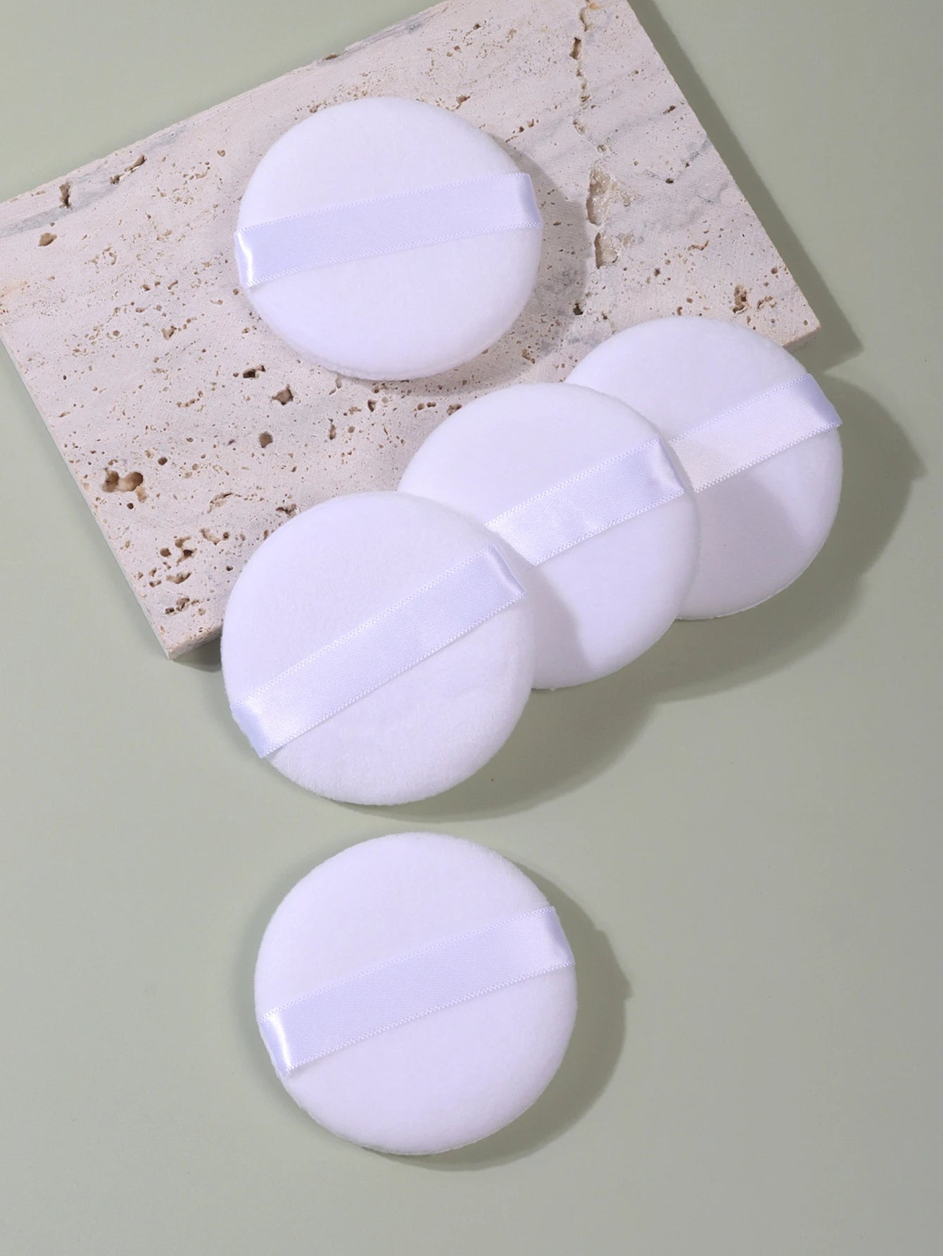 2-5-10-20Pcs Portable and Practical High-Grade White Round Powder Puff for Base and Fixing Makeup Pi-Mart