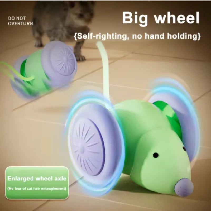 Interactive Cat Toy Electric Mouse Car Automatic Teaser Kitten Pet Toys Rechargeable Intelligent Obstacle Avoidance Cat Car Toy Pi-Mart