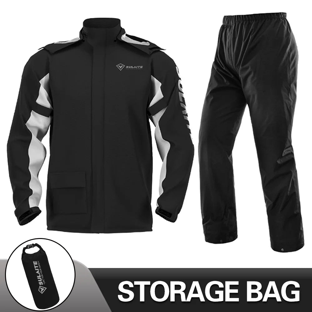 Motorcycle Raincoat Suit Rainstorm Prevention Jacket Pants Camping Hiking Fishing Raincoat Moto Raincoat Motorcyclist Rider Rain Pi-Mart