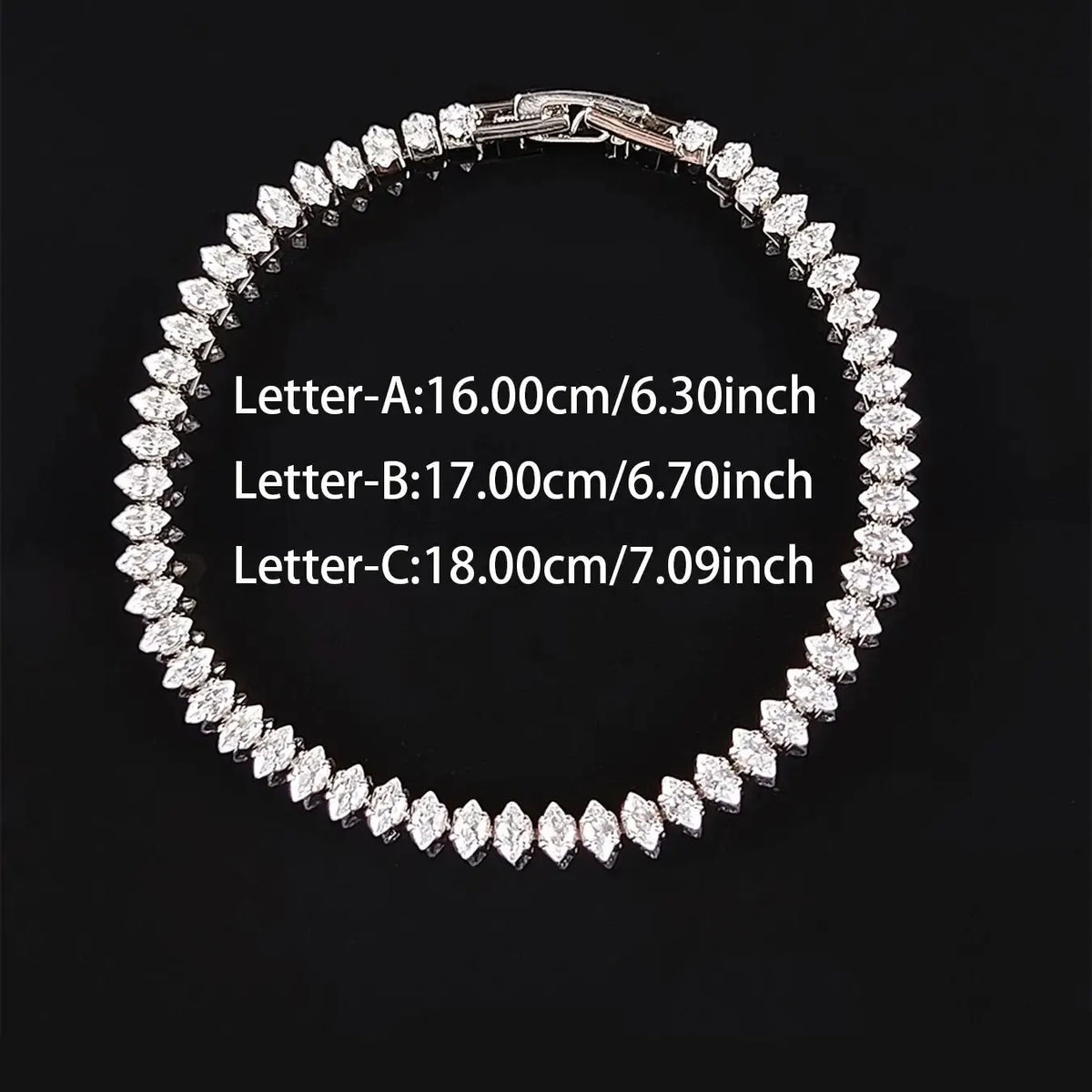 2024 New Marquise Oval Square Cut Luxury Silver Color on Hand Tennis Bracelet Bangle for Women Party Gift Jewelry S7062 Pi-Mart