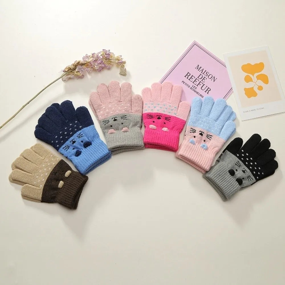 3- 10Years Old Fashion Warm Winter Gloves Coldproof Candy Color Children Mittens Soft Elastic Gloves Outdoor Pi-Mart