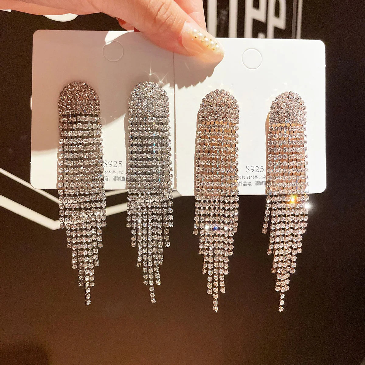 2PC Women's Fashion Copper Claw Chain Long Tassel Earrings Outdoor Travel Carnival Banquet Party Holiday Dressing Gift-233 Pi-Mart