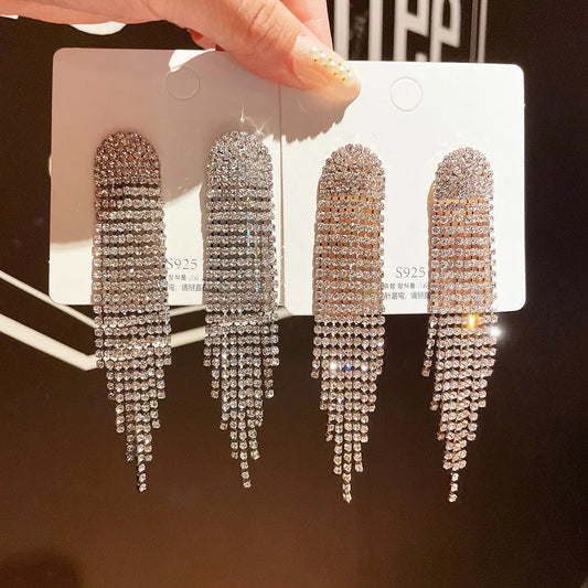 2PC Women's Fashion Copper Claw Chain Long Tassel Earrings Outdoor Travel Carnival Banquet Party Holiday Dressing Gift-233 Pi-Mart
