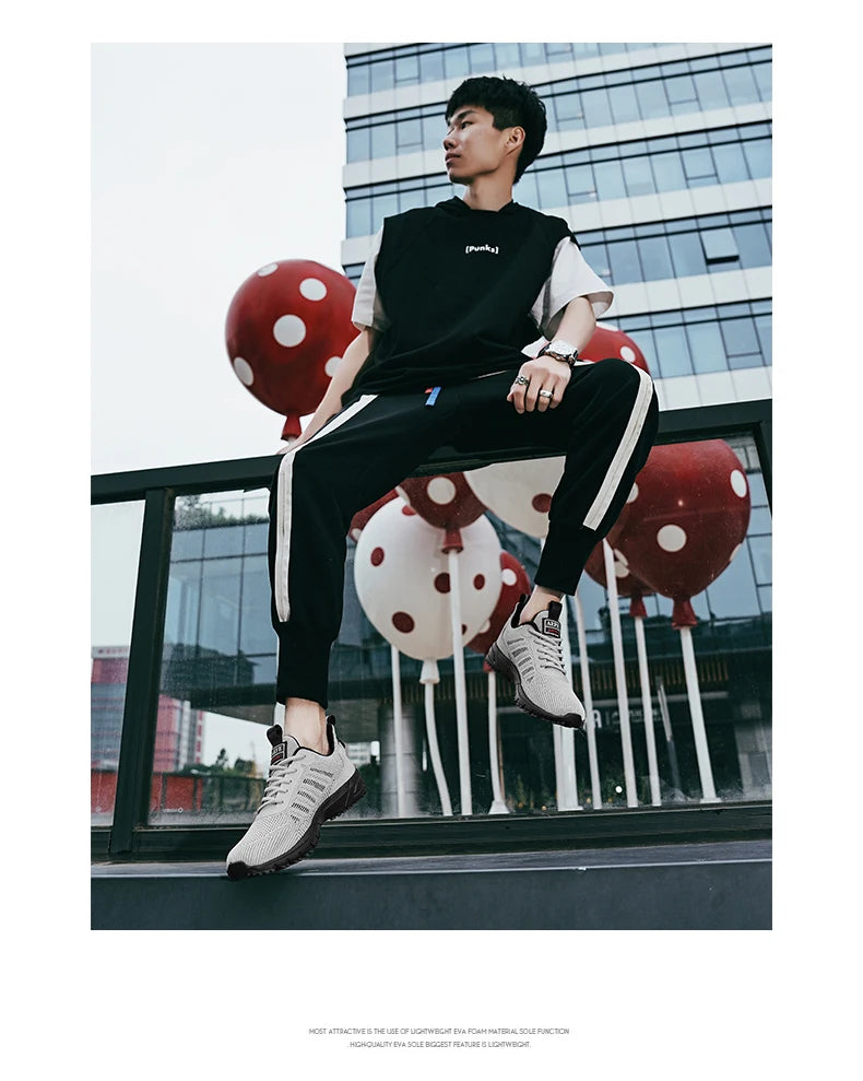New Men Running Shoes Breathable Outdoor Sports Shoes Lightweight Sneakers for Men Comfortable Athletic Training Footwear Pi-Mart