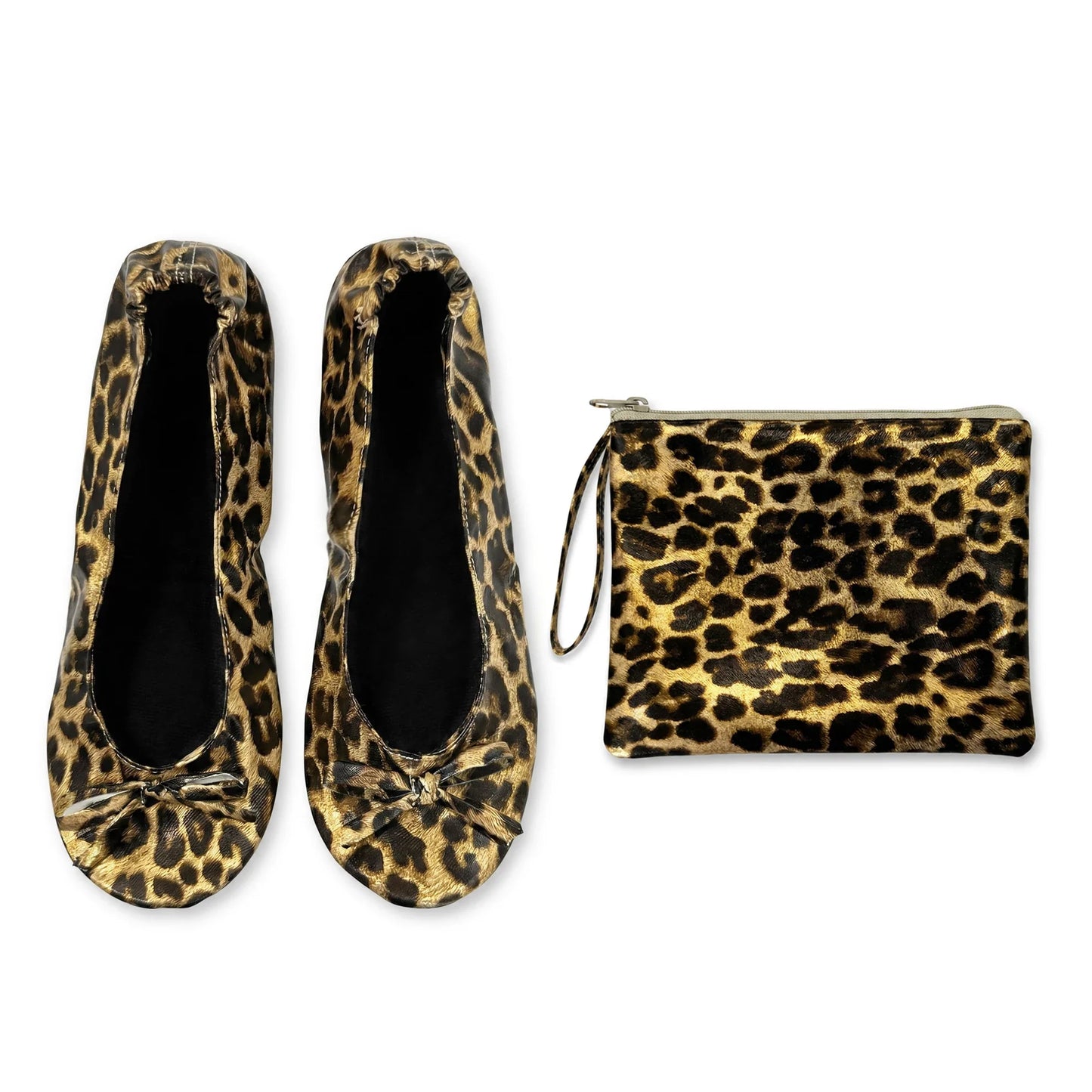 Women's Foldable Portable Ballet Flats Soft Sole Roll Up Slippers Slip OnComfy ancing Flat Shoes for Travel Wedding with Bag LadyShow.Store