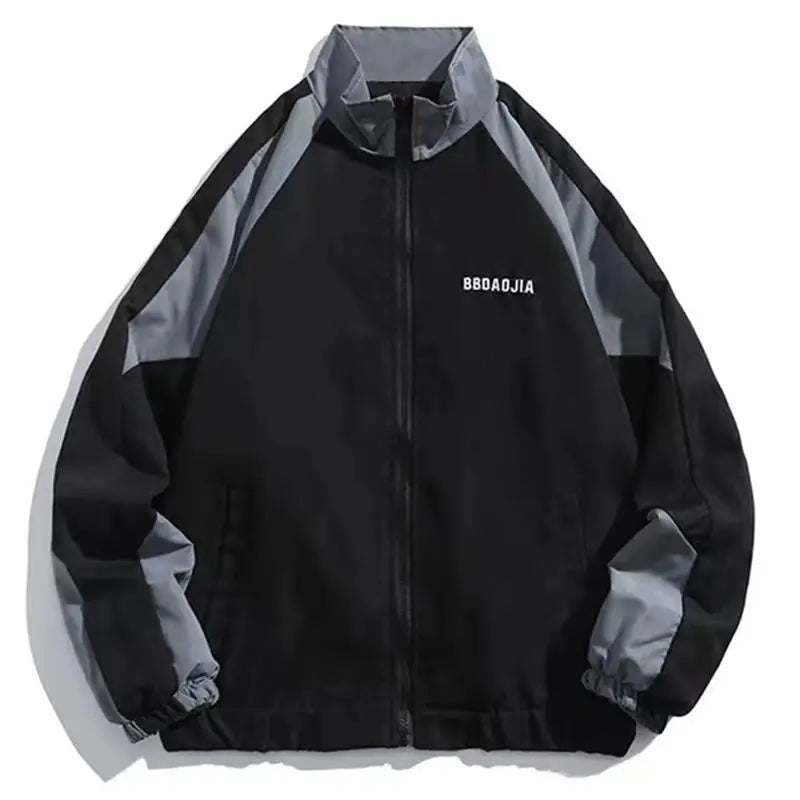 Hip Hop Varsity Jacket Men High Street Patchwork Color Black Windbreaker Coats Women Spring Autumn Thin Fashion College Jackets Pi-Mart