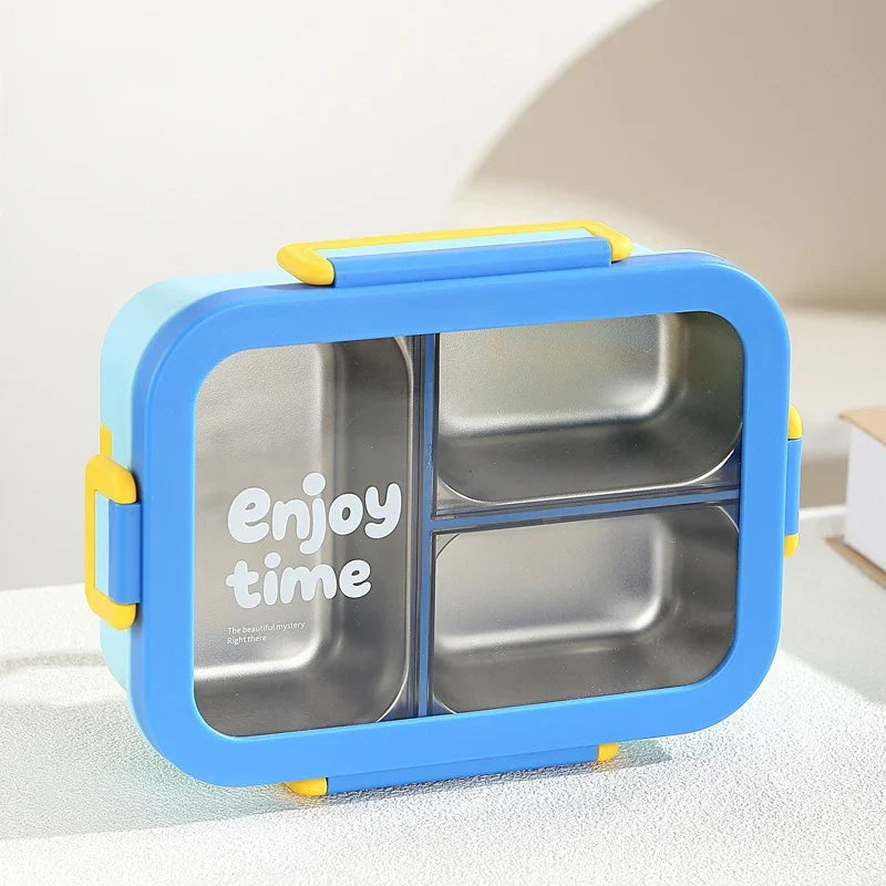 JUSTINLAU 304 Stainless Steel Lunch Box Compartment Leak-proof Student Office Workers Bento Box with Tableware Food Container LadyShow.Store