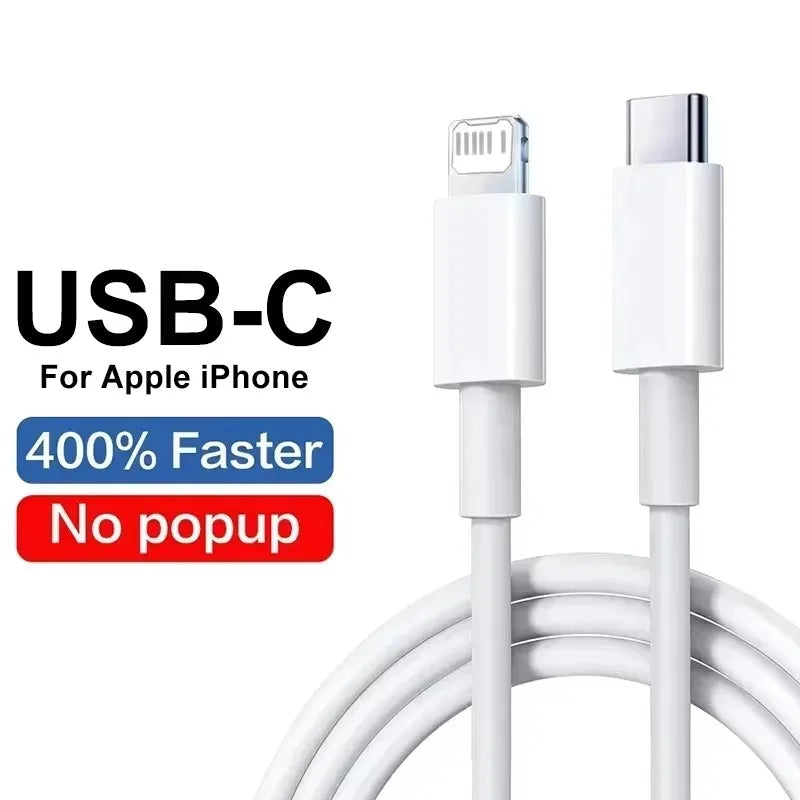 35W PD Original Fast Charging USB Cable For iPhone 11 12 13 14 Pro XS Max XR X 6 6S 7 8 Plus SE USB C Quick Charge Phone Cables Pi-Mart