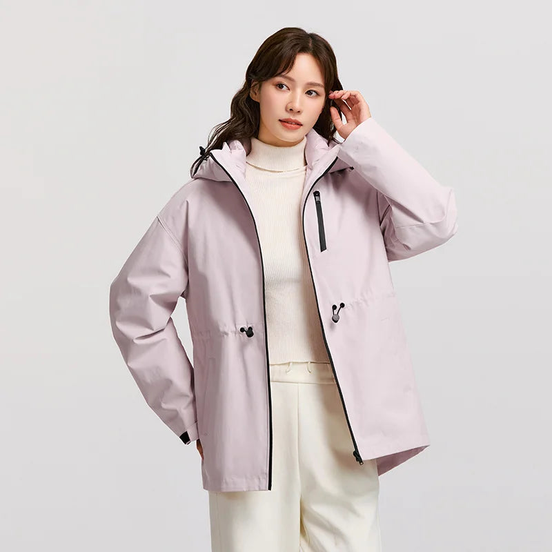 Semir Down Jacket Women 2025 New Two-Piece Three-in-One Outdoor Travel Daily Waterproof Oil-proof Stain-proof Woman winter coat LadyShow.Store