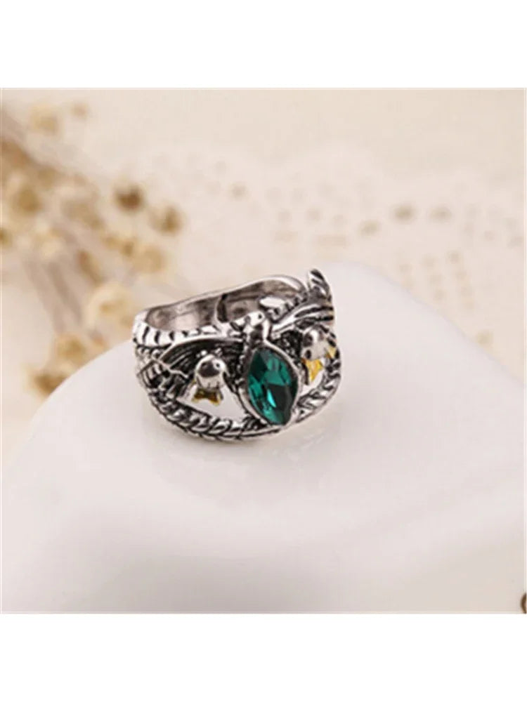 New Fashion Barahir Aragorn Gondor Ring Men Women Green Crystal Ring Jewelry Pi-Mart