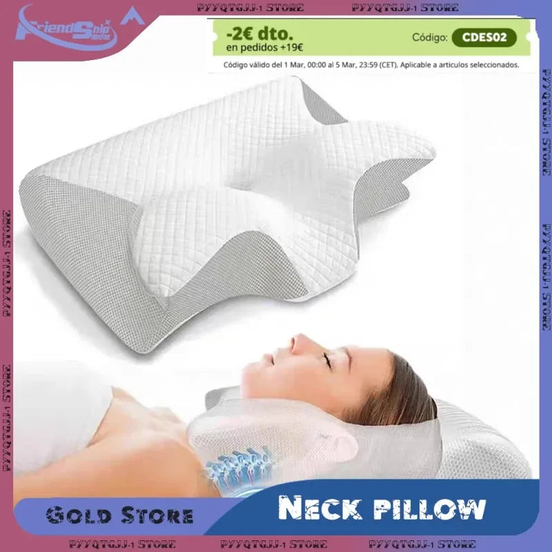 Sleep Memory Pillow Butterfly Memory Foam Neck Pillows Contoured Sleep For Neck Pain Relief Stomach Support Comfortable Pillow Pi-Mart