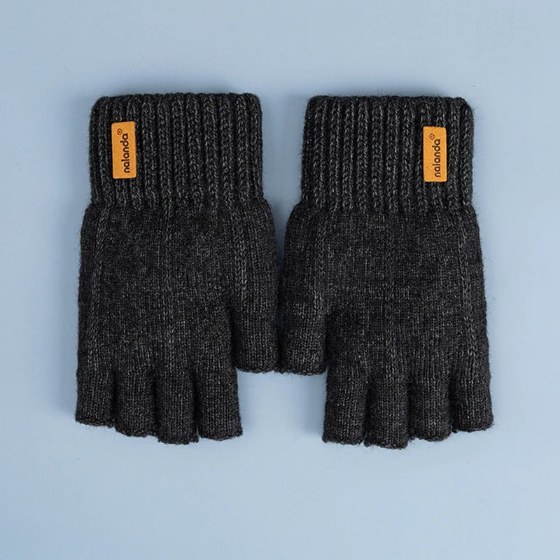 Fashion Winter Autumn Knitted gloves Warm Plush Fingerless gloves for men & Women outdoor sport touchscreen gloves Pi-Mart