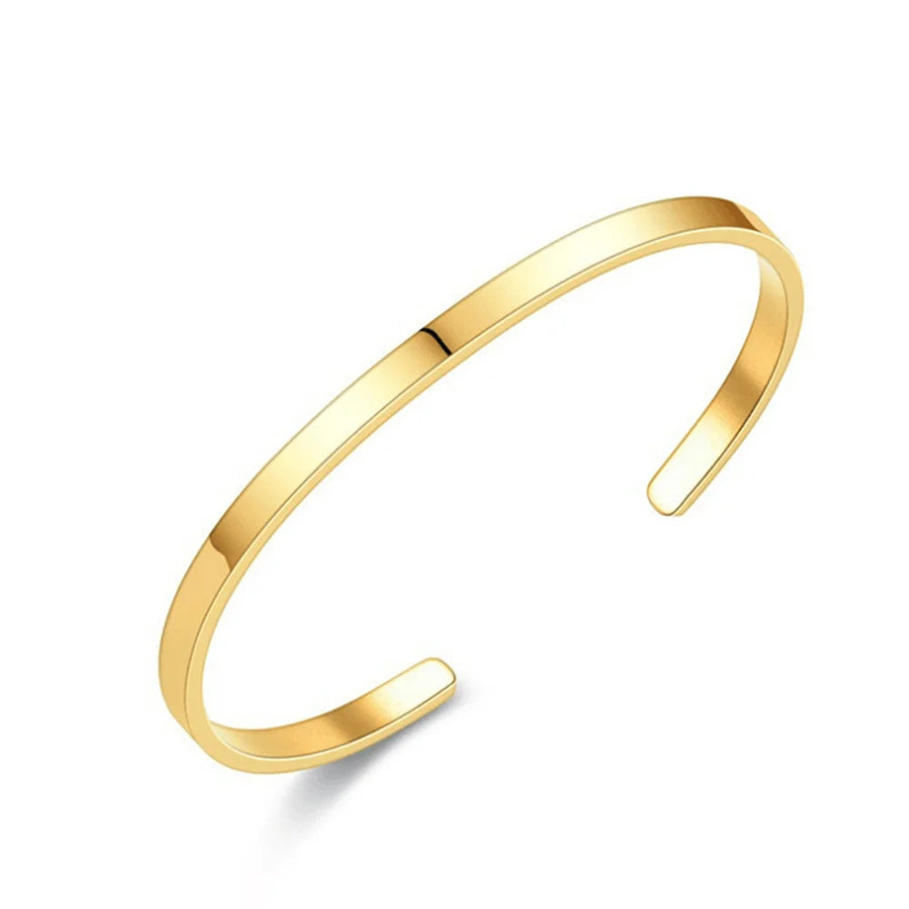 Stainless Steel Silver Color Men Snake Bone Chain Bracelet Simple Non-Fading Open Bracelet For Women Fashion Hip Hop Jewelry Pi-Mart