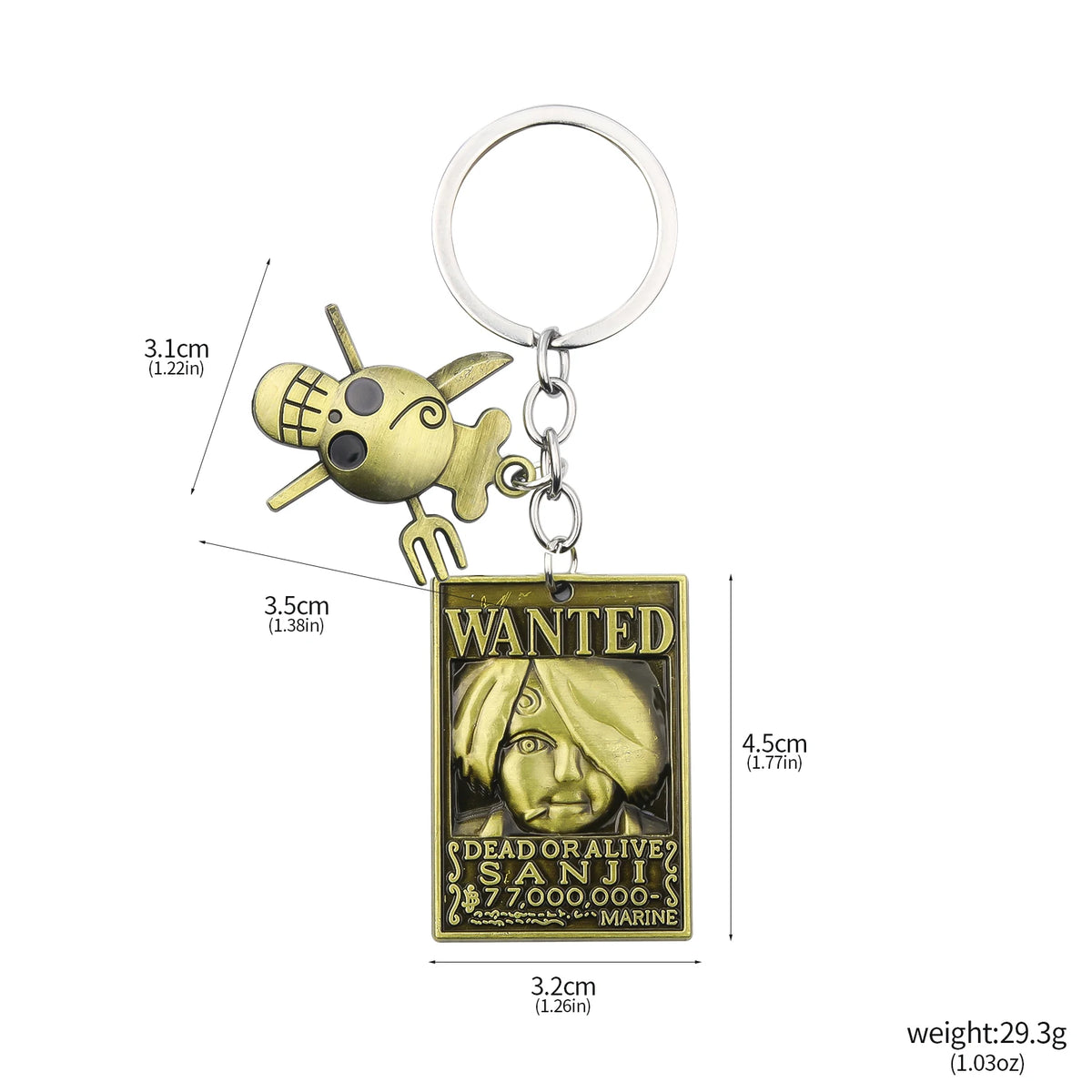 One Piece Luffy Straw Hat Keychain Rotatable Zoro Skull Metal Pendant Role-Playing Decorative Accessories Fan Jewelry Gift Pi-Mart