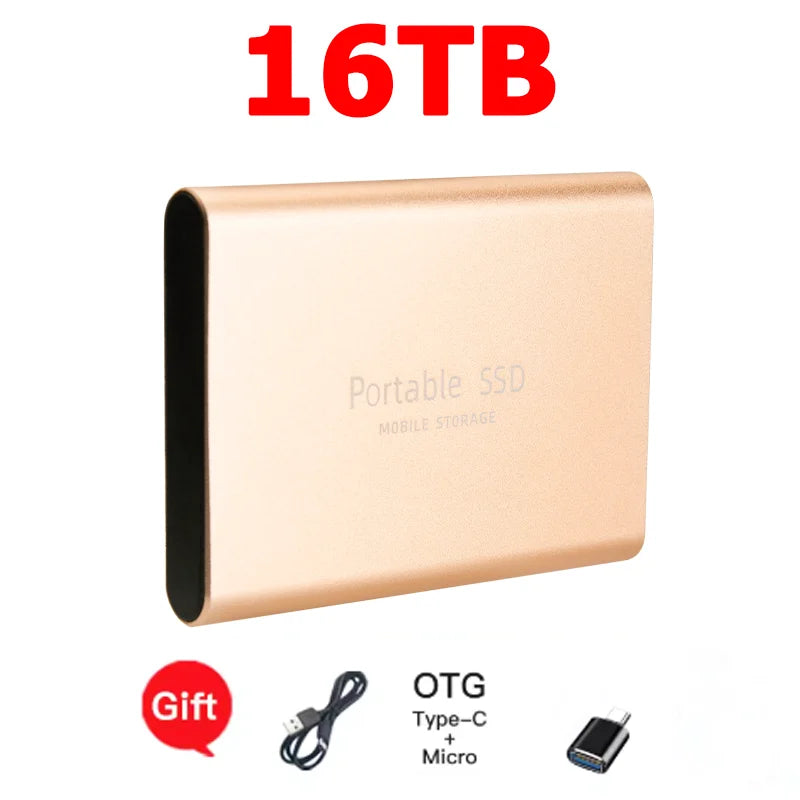Reliable Slim Storage Device Portable External SSD 1TB 4TB 16TB 128TB High Speed for Notebook Laptop Computer Pi-Mart