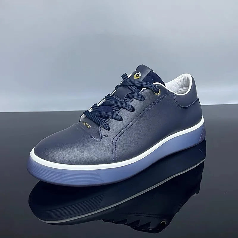Fashion Genuine Leather Men Sneakers Breathable Comfort Classic Casual Shoes Mens Outdoor Walking Shoes Couple Footwear Pi-Mart