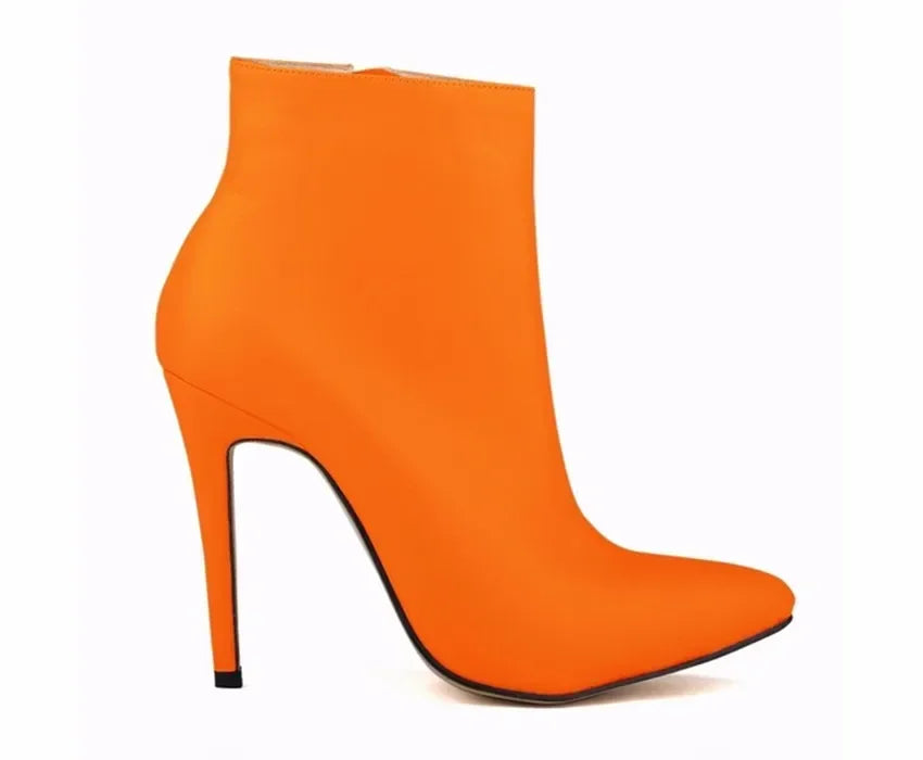 Women Short Boots Pumps Sexy Pointed Toe Side Zipper Super High Heels Stiletto 2026 Female Party Ankle Boot Shoes Botas De Mujer Pi-Mart