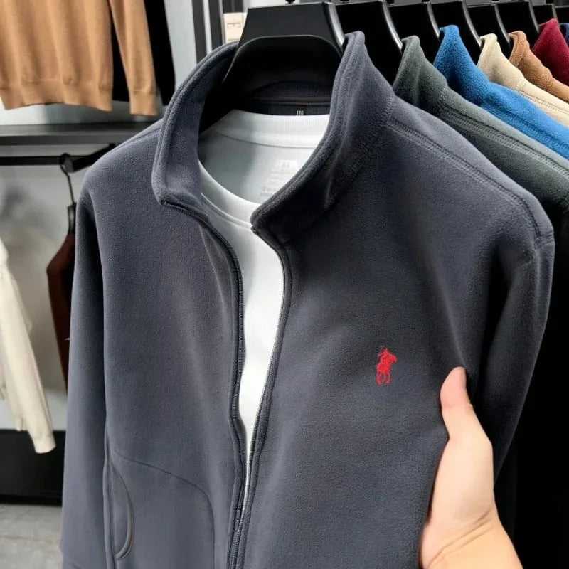 Luxury brand men's jacket winter thick plush warm pockets new coat fashion classic Paul embroidery zipper stand up collar top LadyShow.Store