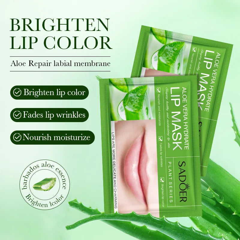 10pcs SADOER Fruits Moisturizing Lip Mask Lips Skin Care Nourishing Hydrating Crystal Collagen Gel Lip Patches Lips Plumper LadyShow.Store