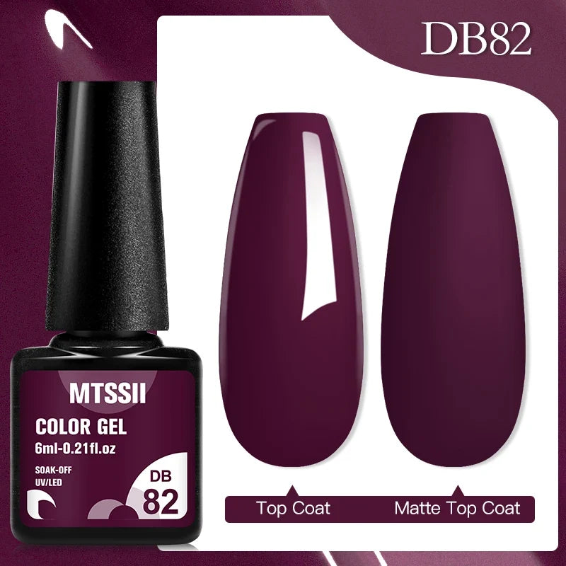 Mtssii 6ML Chocolate Color Gel Nail Polish Brown Semi Permanent UV Gel Autumn Winter Popular Soak Off Nail Art Gel Varnishes Tri Light Beauty