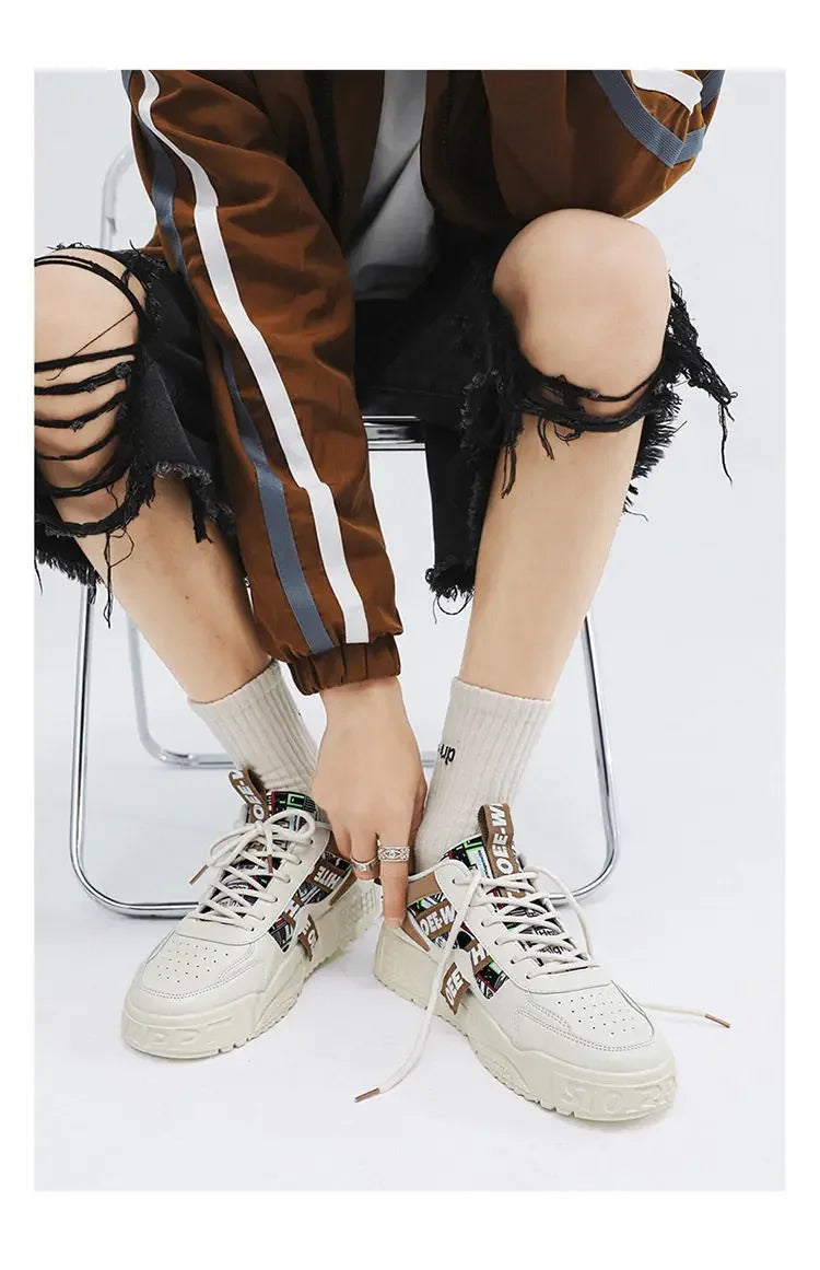 Casual Fashion Leather Sneakers New Skateboard Mens Shoes Outdoor Running Sports shoes Hiking Tennis Platform Luxury footwear Pi-Mart
