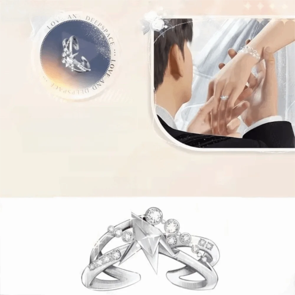 Gift Copper Love And Deepspace Ring Xavier Zayne Wedding Ring Caleb Game Prop Adjustable Rings Cosplay Pi-Mart