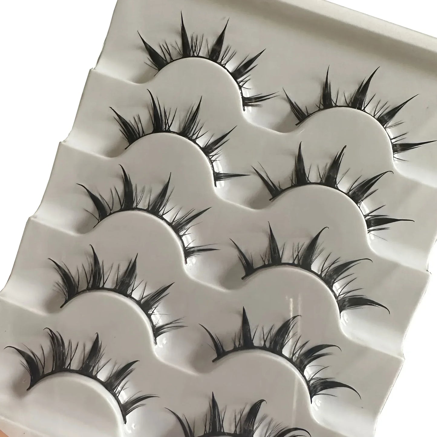 Anime-Inspired False Eyelashes, 5 Pairs Cartoon Eye Faux Lashes, Dramatic Look Demon Style, Volumizing & Lengthening LadyShow.Store