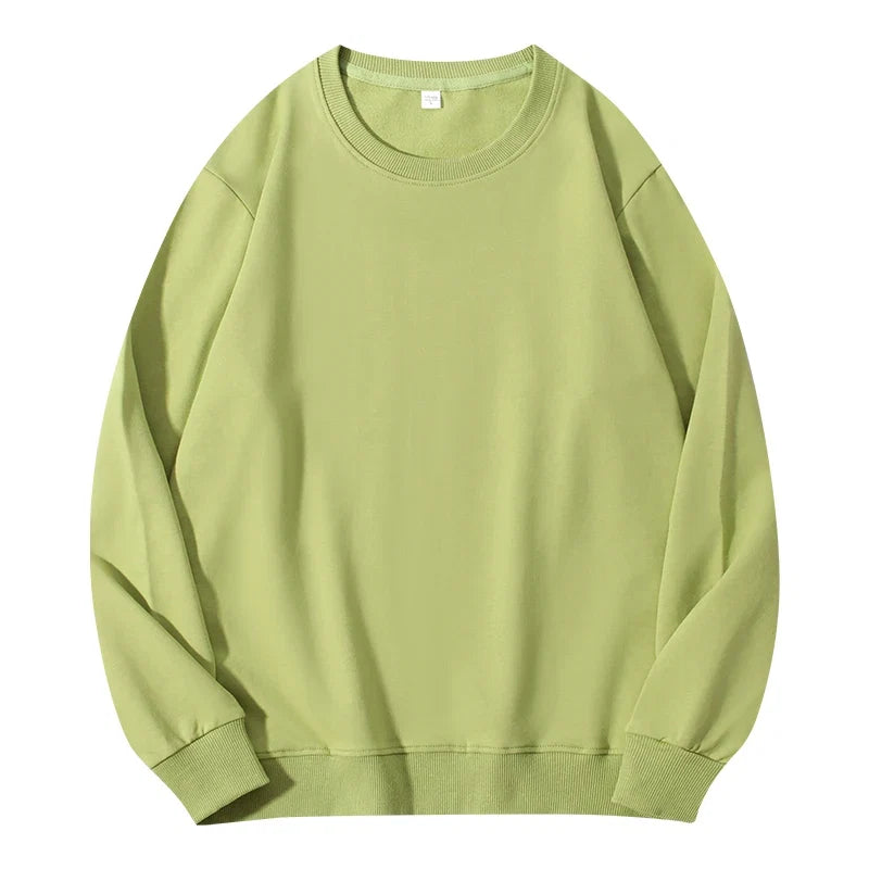 Autumn O-Neck Cotton Women's Sweatshirt Hoodies Basic Loose Casual Women Pullover Solid Sweatshirt Ladies Tops Factory Wholesale LadyShow.Store