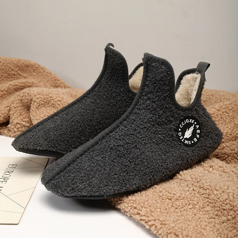 New Men Winter Slippers High Quality Light Weight Disign Shoes Fashion Women Plush Slipper Warm Slip on Casual Shoe for Couples Pi-Mart